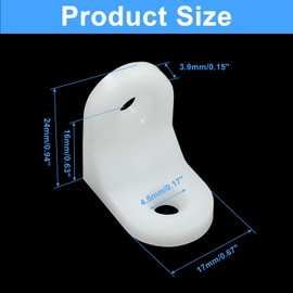 Unlorspy 60 Pcs White L Brackets - 90 Degree Right Angle & L Shape Plastic Corner Brace Sets for Shelves, Wood, Cabinet, Chair & Drawer (Small)