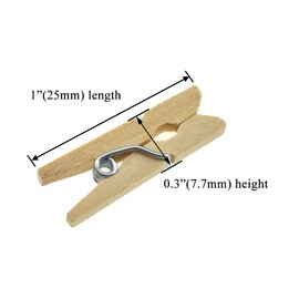 HAHIYO Wooden Clothes Pins Clothespins Mini Do NOT Fall Apart 1 inches Length 80 Pack Sturdy Strong Springs No Rust No Discoloration for Laundry Bathroom DIY Craft Photos Food Opened Bags