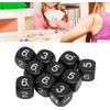 20Pcs Black 6 Sided Number Dice, Round Corner Polyhedral, Polyhedral