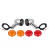 Unbranded Chrome Rear LED Turn Signals Amber Light For Harley