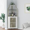 dainslef Corner Wine Bar Rack Cabinet with Detachable Wine Rack,