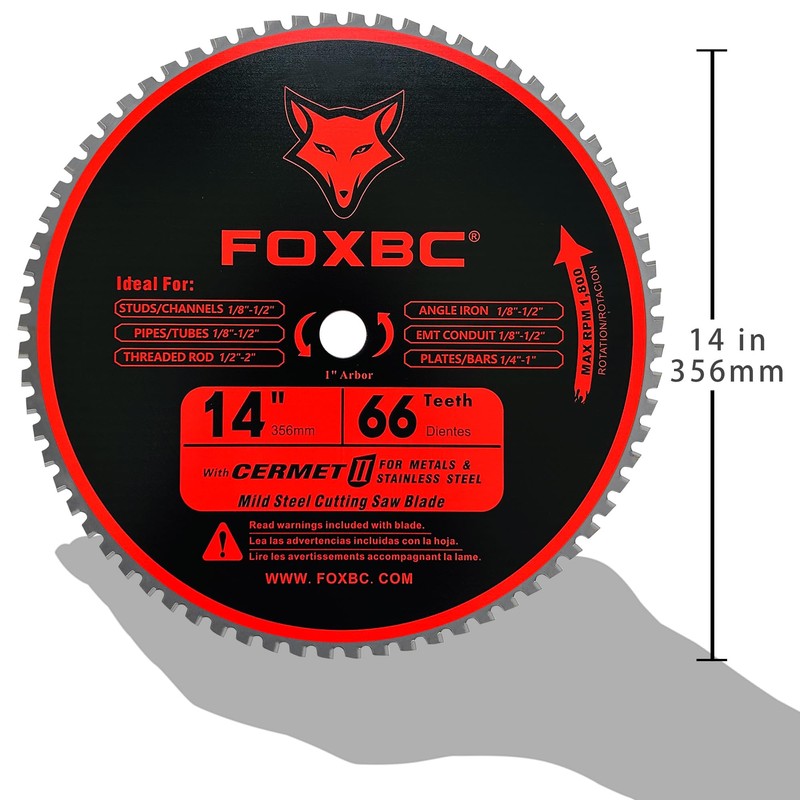 FOXBC 14 Inch Metal Steel Cutting Saw Blade 66 Tooth