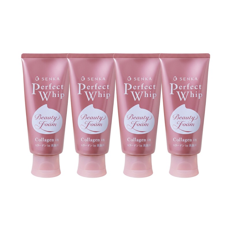 Senka Perfect Whip Collagen Wash Cleansing Foam 120g 4pcs /