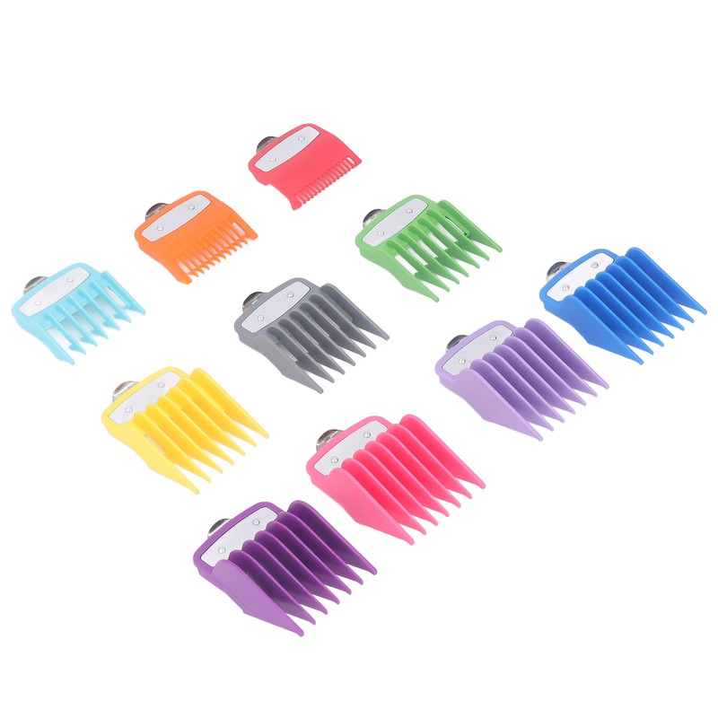10 Sizes Hair Clipper Combs Guides Professional Colorful Number Coded