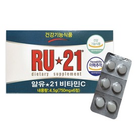 RU21 Ryu21 Vitamin C 750mg x 6 capsules x 1 JJ Mall / 알유21 비타민C 750mg x 6캡슐 x 1개 JJ몰