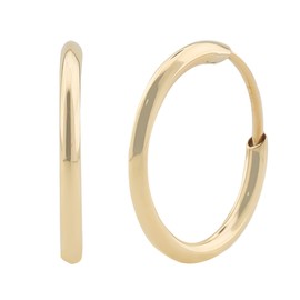 British Jewellery House Small Gold Sleeper Hoop Earrings - Gold Huggie Hoop Earrings,Dainty Huggie Earrings,Small Hoop Earrings,Sleeper earrings,10mm Gold Earrings