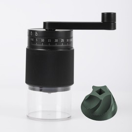 Manual Coffee Grinder - 95 Ceramic Burr, Adjustable Coarse to Fine, 30g Beans & 80ml Powder, Detachable Handle for Espresso, French Press, Camping(Black)