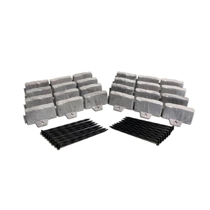 Vigoro 10ft Gray No-Dig Faux Stone Edging Kit – Decorative