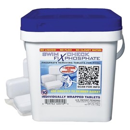 Swim Check Fix Phosphate Remover Tablets – 10 Count | Time-Release Tabs for Pool Phosphate Removal | Clear Water Solution for Saltwater & Freshwater Pools | Easy Skimmer Application, No Cloudiness