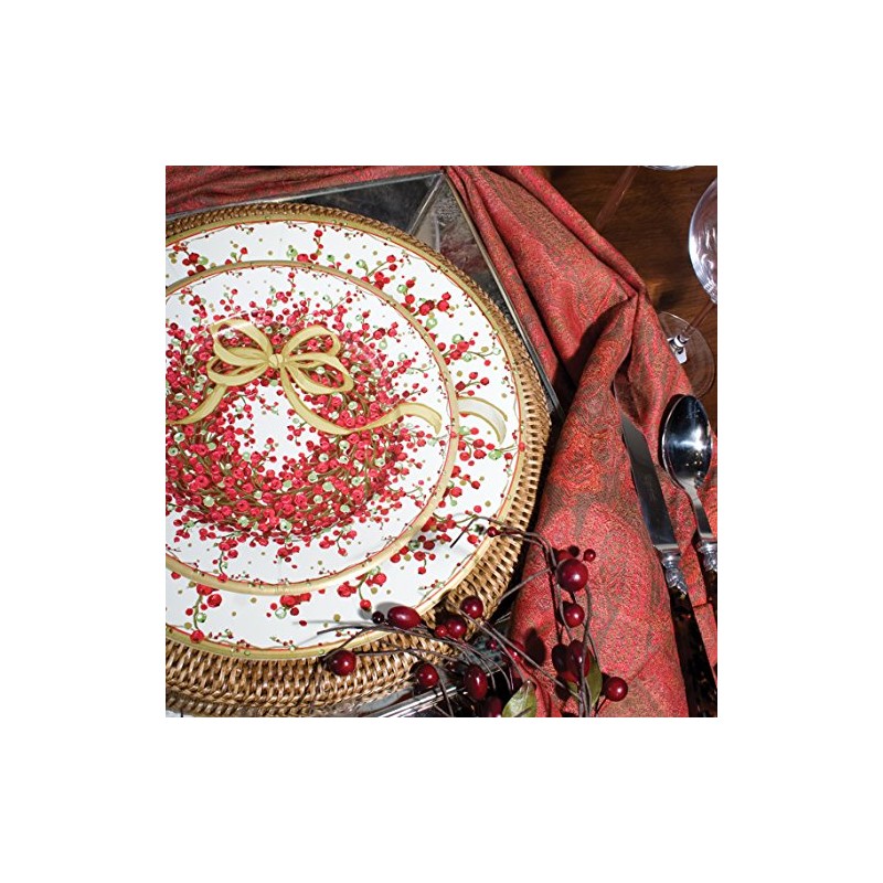 Caspari 27cm Pepperberry Dinner Plates, Pack of 8