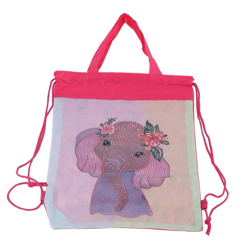 Backpack Bag WearResistant Large Capacity Rhinestones Painting with Drawstring Home