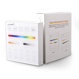 2.4G Wireless Touch Panel Remote Control for RGB RGBW RGBCCT Controller.WR01RF Wireless Wall Mount Remote Control.Compatible with WB5 LM052 LM053 C03RF C04RF C05RF C03W C04W C05W Controller