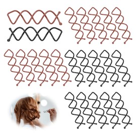 20 Stück Spirale Haarspiralen Haarschmuck Set, Spirale Haar Clip Spiralhaarnadeln Metall Haarspangen mit Rundkopf 5cm/1.97inch Haarklammern, für DIY Haar Stil Schwarz und Kaffee