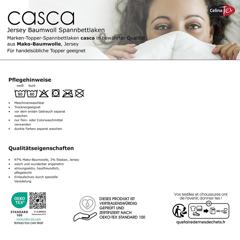 CelinaTex Casca Topper Fitted Sheet 120 x 200 - 130