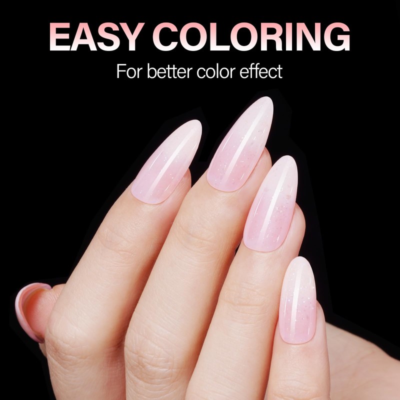 AILLSA Medium Almond Nail Tips Soft Clear Gel Nails Tips