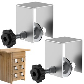 2Pcs Drawer Front Installation Clamps Stainless Steel Drawer Fixing Clips Fast Jig Cabinet Tool Stable Woodworking Furniture Right Angle Fixing Clamps for Tables Desks Mount FC(silver)