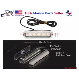 Mear Gear Blue Underwater Transom Light Stainless Steel Blue 42 LED Boat Marine Outboard