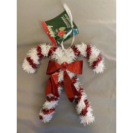 White Christmas Candy Cane Ornament Red And White - Christmas House Merry