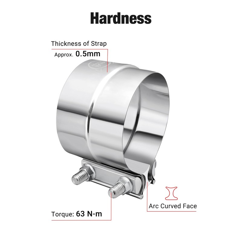 EVIL ENERGY 4'' Exhaust Clamp,Lap Joint Band Clamp Stainless Steel
