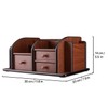 Flexzion Wooden Desk Organizer w/Drawers - Classic Wood Office Supplies