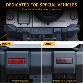 Tumukiw Rear Fog Light Lamp Cover Compatible with INEOS Grenadier 2020-2024 Smoked Black Rear Tail Foglights Lamp Frame Cover Trim Car Exterior Taillight Cover