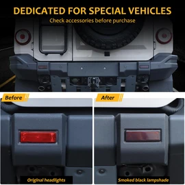 Tumukiw Rear Fog Light Lamp Cover Compatible with INEOS Grenadier 2020-2024 Smoked Black Rear Tail Foglights Lamp Frame Cover Trim Car Exterior Taillight Cover