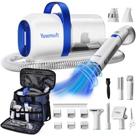 YOWMOFT Dog Grooming Vacuum & Dog Grooming Kit, Dog Vacuum for Shedding Grooming with 2 L Capacity, Max 11 Kpa Dog Hair Vacuum with 15 Pet Grooming Tools & Bag, Pet Grooming Vacuum for Dogs/Cats/Home