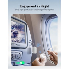 Nulaxy Bluetooth 5.3 Transmitter Receiver for 2 AirPods or BT Devices Simultaneous Connection, Support aptX Low Latency, Wireless Transmitter for Headphones, 3.5mm Aux Audio Jack Adapter for Airplane