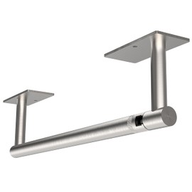RUACQ Paper Towel Holder Under Cabinet, Wall Mounted or Adhesive Stainless Steel Paper Towel Holder,Square Base Paper Towel Rack for Kitchen, RV, Bathroom (Brushed Nickel)