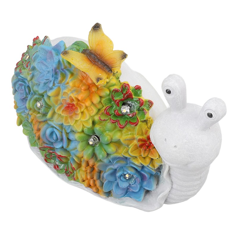 Solar Snail Statue Waterproof Cute Snail Figurine Succulents Garden Ornament