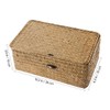 Vosarea Rattan Storage Basket Makeup Organizer Multipurpose Container with Lid