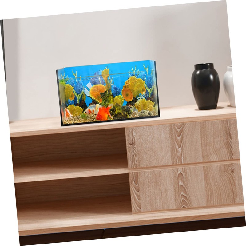 Sosoport Realistic Aquarium Fish Tank Background Decal River Bed Landscape