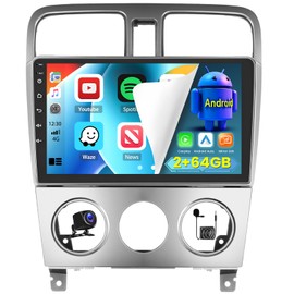 [2+64GB] Inefala for Subaru Forester 2002-2008 Android Car Radio Stereo with Wireless Carplay Android Auto, 9 Inch HD Touchscreen with GPS WiFi Bluetooth FM/RDS EQ SWC 26UI Backup Camera MIC