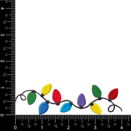 Christmas String of Lights Embroidered Iron on Patch (12)