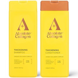 Absolute Collagen Thickening Shampoo and Conditioner Set for Thin and Fine Hair - Nourishes and Boosts Shine - Paraben-Free 500ml - One of the Most Trusted Hair Thickening Shampoo and Conditioner Sets
