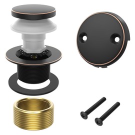 Homeslea Tub Drain Kit, Tip-Toe Bathtub Drains and Overflow Kit, Bathroom Bath Tub Drain Replacement Kit, Brass Metal Tub Drain Cover, Tub Trim Set and Universal Fine/Coarse Thread-Oil Rubbed Bronze