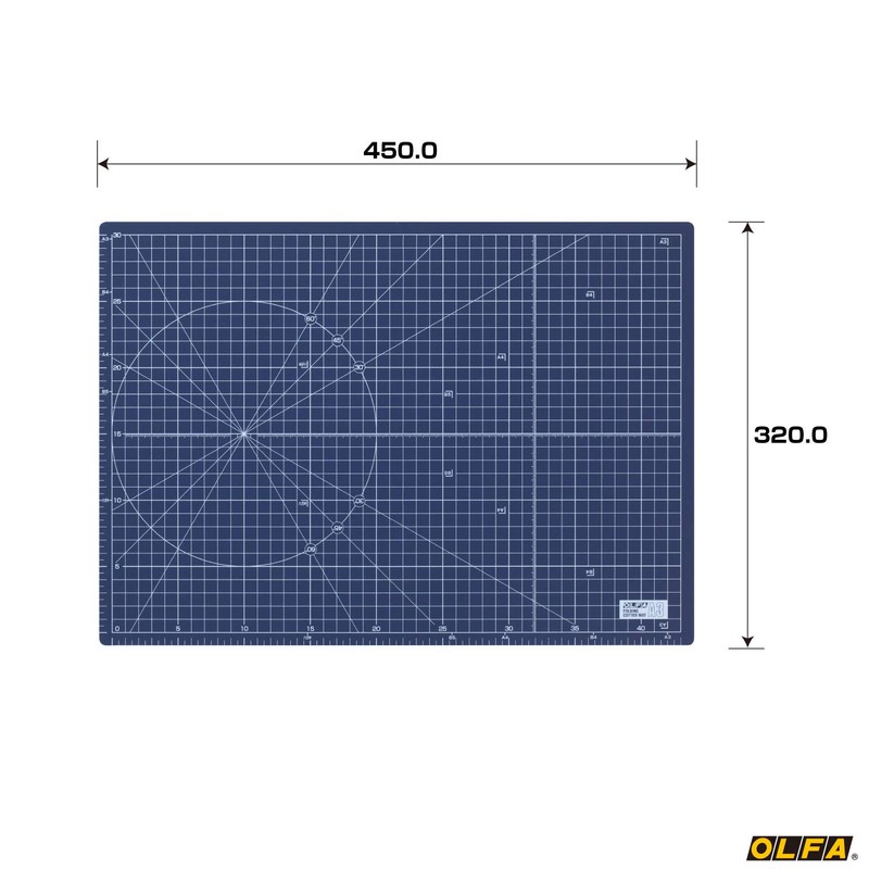 OLFA 223BSNV Bi-Fold Cutter Mat, A3 Navy (For Stationery Only)