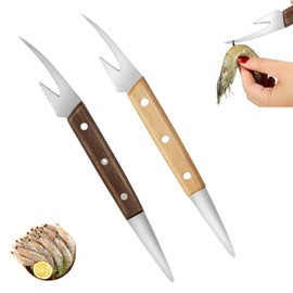 Wshxjzyay 2 Pack 5 in 1 Multifunctional Shrimp Line Fish Maw Knife, Shrimp Peeler and Deveiner tool, Portable Fish Knife for Filleting and Cleaning