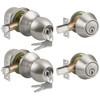 BESTTEN 2 Pack Keyed Same Exterior Door Knobs and Single