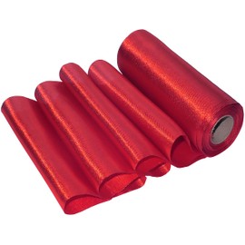 AERZETIX - C50577 - Satin Fabric Soft Shiny - 16 cm x 8.5 m - Red - Table Runner - Creative Projects Sewing Art Gift Packaging for Birthday Party