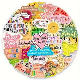25pc Inspirational Motivational Mental Health Cute Saying Stickers Laptop Book