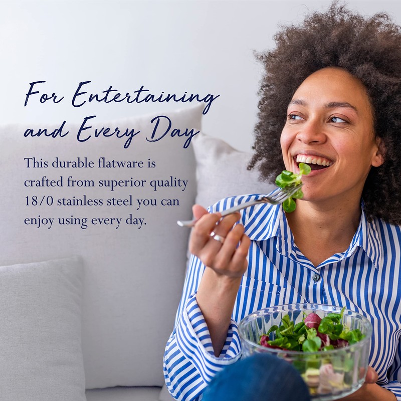 Pfaltzgraff Everyday Simplicity 53-Piece Stainless Steel Flatware Set, Service for