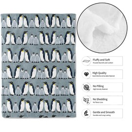 MIEPOS Cute Penguin Throw Blanket, 50x60in, Soft Lightweight Flannel, Playful Cartoon Animal Design Blankets,Gifts for Women Kids,for Couch Travel Office Home Living Room Cabin Decor