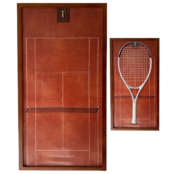 KRINGSIA Premium Wooden Tennis Racket Display Frame with Walnut Base