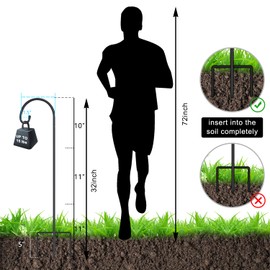 FEED GARDEN Adjustable 32 Inch Shepherd Hooks Rust Resistant Steel Shepard Hooks for Outdoor Hanging Lanterns, Bird Feeders, Solar Lights, Weddings Decor 8 Pack