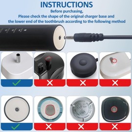 Charger Base for Bitvae/Fairywill / 7AM2M AM105/AM110 Electric Toothbrush (Not for 7AM2M AM100 AM101 AM103), Replacement Charger for Electric Toothbrushes Charged with USB Data (Black)