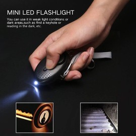 2pcs Personal Security Alarms, 150DB Reusable Police Approved LOUD Security Alarms Siren Keychain with LED Light, Elderly Mini Loud Personal Staff Panic Rape Attack Safety Alarm (Black)