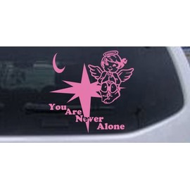 6in X 5.8in Pink -- You Are Never Alone Guardian Angel Christian Car Window Wall Laptop Decal Sticker