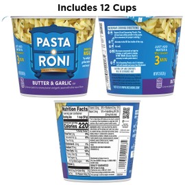 Pasta Roni Cups, Butter & Garlic, 2.15 Oz (Pack of 12)