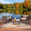 PatioFestival Wicker Table Patio Side Tables Rattan PE Furniture Outdoor